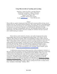 Using Microworlds in Teaching and Learning - UNT - University of ...