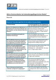 Aktive Kommunikation bei behandlungspflegerischem Bedarf