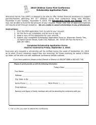 2010 Children Come First Conference Scholarship Application Form