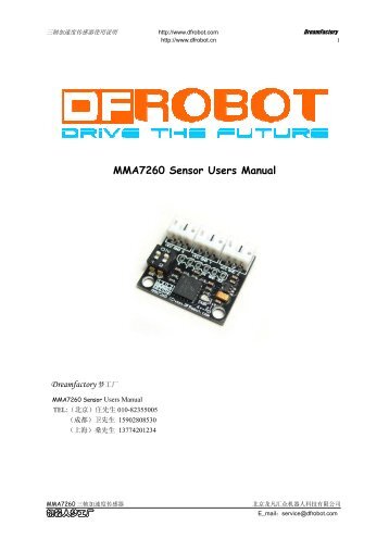 MMA7260 Sensor Users Manual - DFRobot