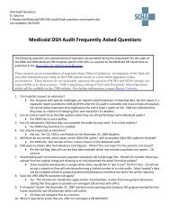 Medicaid-DSH Audit Questions - South Carolina Hospital Association