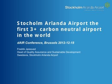 Stockholm Arlanda Airport - DAIR Project