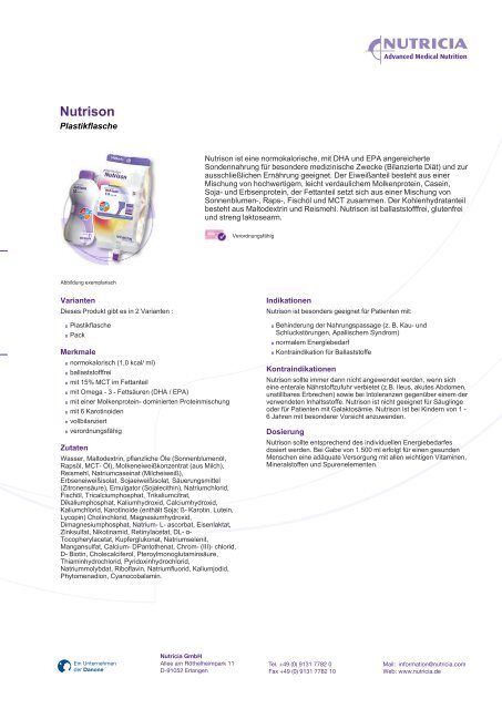 PDF Datenblatt laden - Nutricia