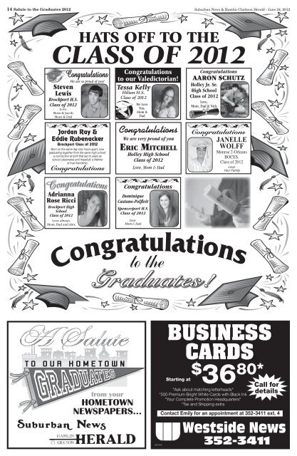 Candidates for graduation - Westside News Inc.