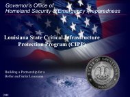 Louisiana State Critical Infrastructure Protection Program (CIPP)