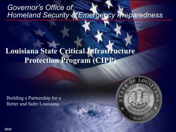 Louisiana State Critical Infrastructure Protection Program (CIPP)