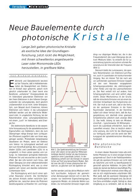 Neue Bauelemente durch photonische Kristalle