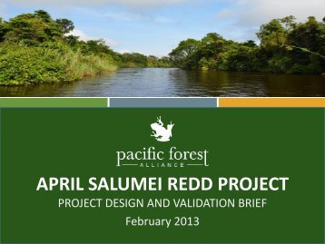 APRIL SALUMEI REDD PROJECT