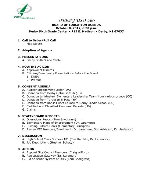 DERBY USD 260 Derby Public Schools
