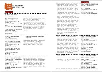 Programm Wilhelmsdorfer Schultheatertage - Gymnasium ...