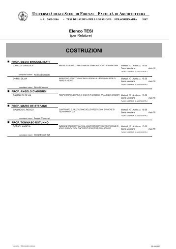 COSTRUZIONI - UniversitÃ  degli Studi di Firenze