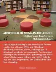 Aboriginal Reading-in-the-Round handout - City of Winnipeg