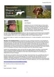 Newsletter Mai 2013.pdf - Magyar Vizsla Club der Schweiz