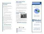 Physical Education K-12 Praxis Brochure - Wesley College