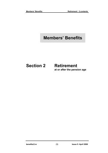 Pensions Manual - The Civil Service