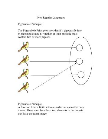 Non Regular Languages Pigeonhole Principle: The Pigeonhole ...