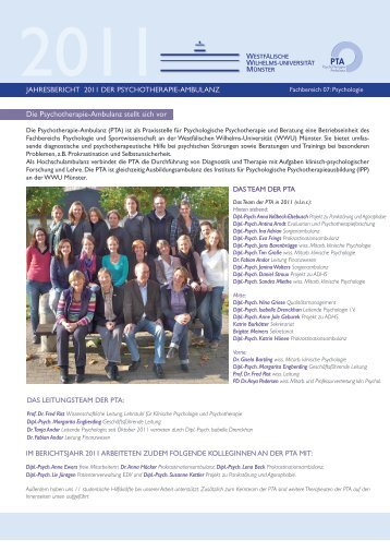 2011_PTA Jahresbericht_3.indd - WWU Münster - Psychologie und ...
