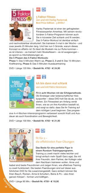 DVDs fÃ¼r Fitness und Gesundheit 1/2012 - Tele-Gym