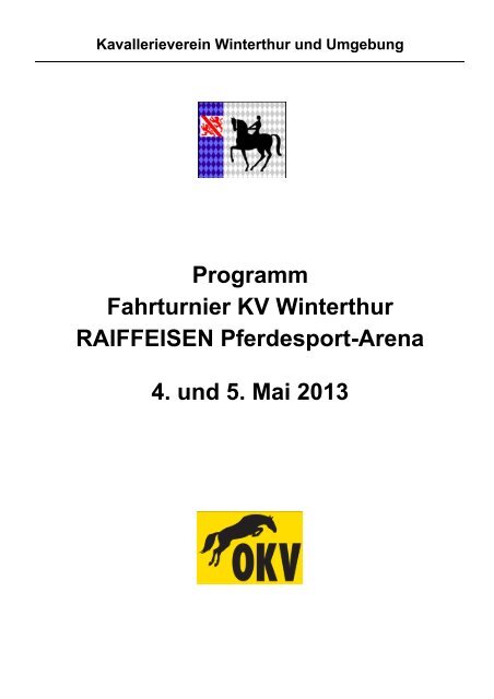 Programm und Startlisten Fahrturnier Winterthur - Kavallerieverein ...