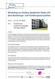 Workshop zur Analyse dyadischer Daten mit dem ... - Pairfam