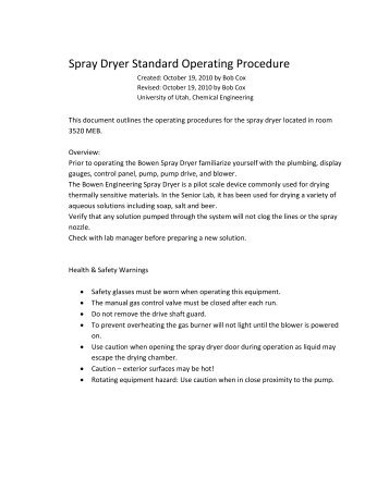 Spray Dryer SOP 10-20-2010.pdf - Department of Chemical ...