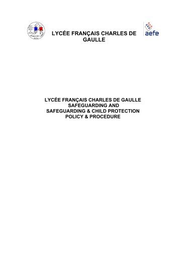 model child protection policy - LycÃ©e franÃ§ais Charles de Gaulle