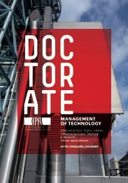 ManageMent of technology - Doctoral School - EPFL