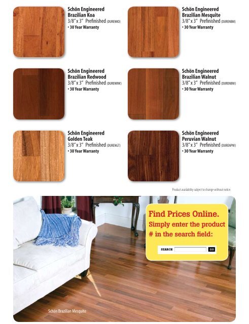 Schön Engineered Catalog Page - Lumber Liquidators