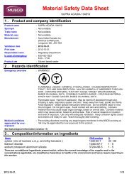 Material Safety Data Sheet - Buchner Manufacturing