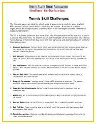 Tennis Skill Challenges - the Colorado Tennis Association