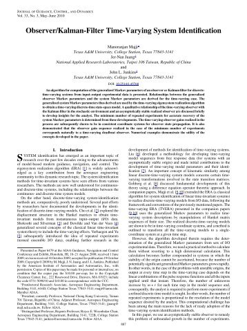 Observer/Kalman-Filter Time-Varying System Identification - AIAA