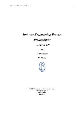 Softwa e Engineering Process r r Bibliog aphy Version 1.0 - Cetic