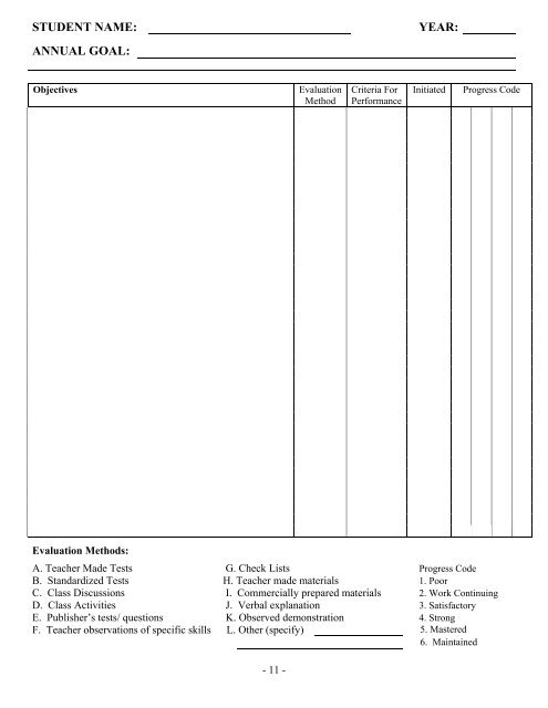 IEP Form - Hudson Falls Central School District