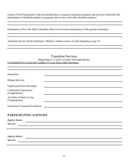 IEP Form - Hudson Falls Central School District