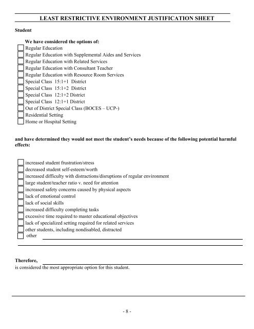 IEP Form - Hudson Falls Central School District