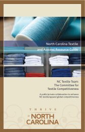 North Carolina Textile and Apparel Resource Guide - Department of ...