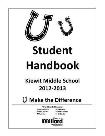 Student Handbook - Peter Kiewit Middle School