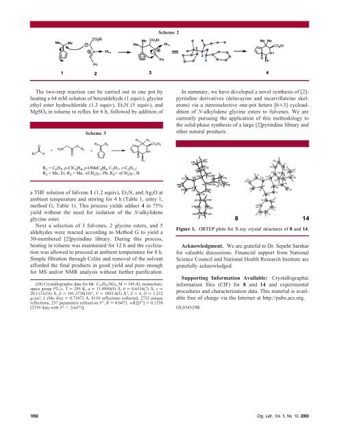 Hetero [6+3] Cycloaddition of Fulvenes with N-Alkylidene Glycine ...