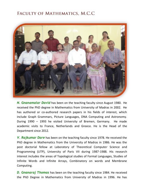 Profile - Madras Christian College