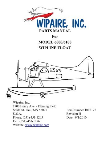 PARTS MANUAL For MODEL 6000/6100 WIPLINE ... - Wipaire Inc.