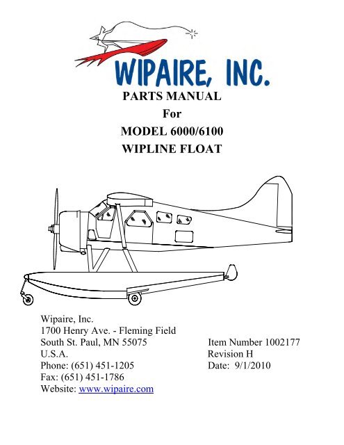 PARTS MANUAL For MODEL 6000/6100 WIPLINE ... - Wipaire Inc.