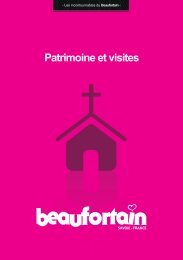 Patrimoine et visites - Le Beaufortain