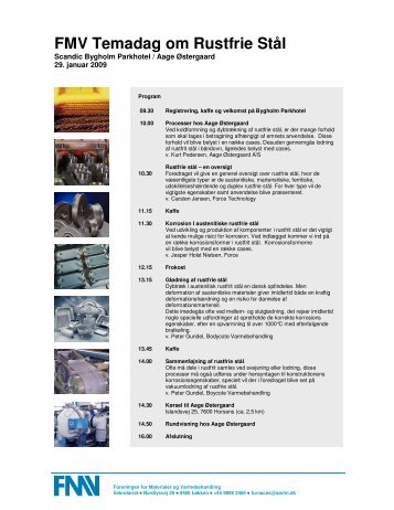 FMV Temadag om Rustfrie Stål