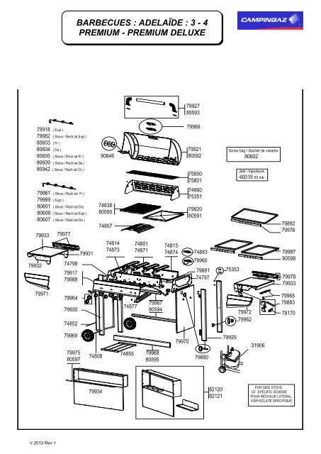 BARBECUES : ADELAÃDE : 3 - 4 PREMIUM ... - Campingaz