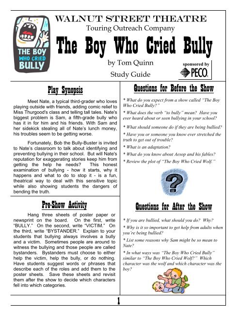 The Boy Who Cried Bully - Walnut Street Theatre