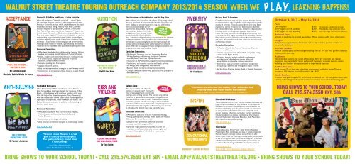 download the 2013-2014 Outreach Brochure - Walnut Street Theatre