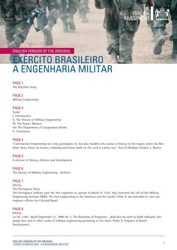 EXéRCITO BRASILEIRO A ENGENHARIA MILITAR