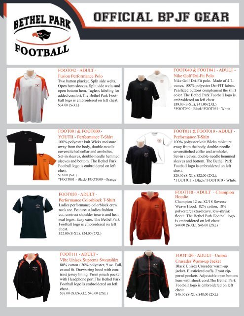 Bethel Park Football Apparel 09.indd