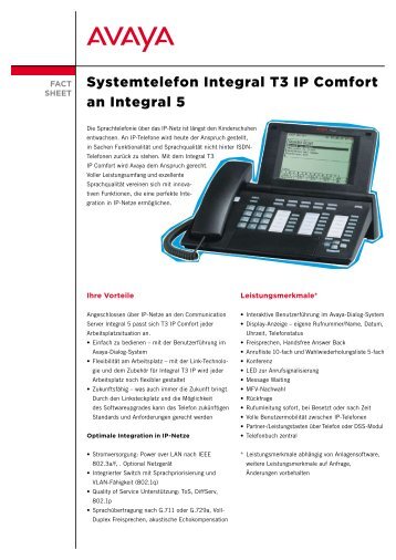 Systemtelefon Integral T3 IP Comfort an Integral 5 - AVAD GmbH
