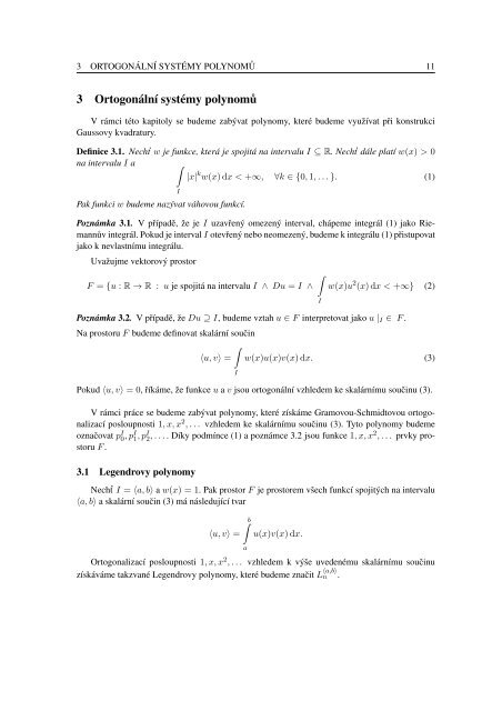 Gaussovy kvadratury Gaussian Quadrature